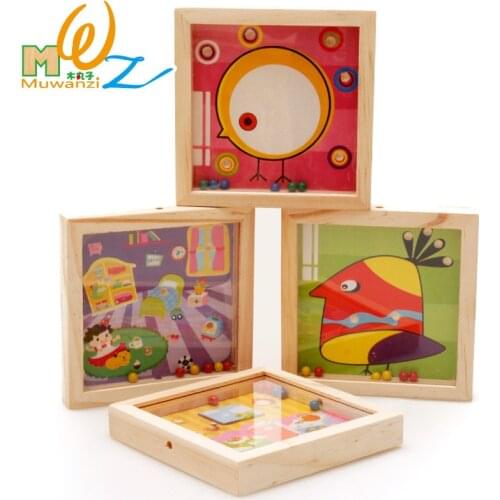 Classic Wooden Handheld Maze Toys Montessori Educational Teaching Aids Ball Balance Games for Parents and Children