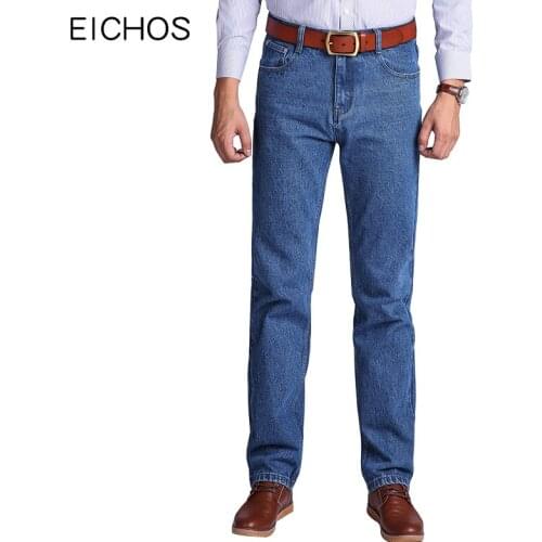 2020 Classic Denim Pants Men Regular Fit Spring Winter Thick Jeans Men Straight Comfortable Cotton Male Baggy Overalls Plus 42