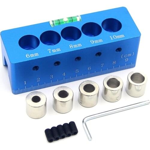 ABSF Pocket Hole Jig with Spirit-Level Bubble , Woodworking Tools Pocket Hole System 90 Degree Dowel Drill Joinery Kit