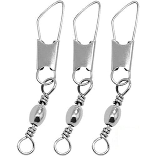 80%HOT 30Pcs High Strength Fishing Barrel Swivel with Safety Snap Connector Tackle Kit