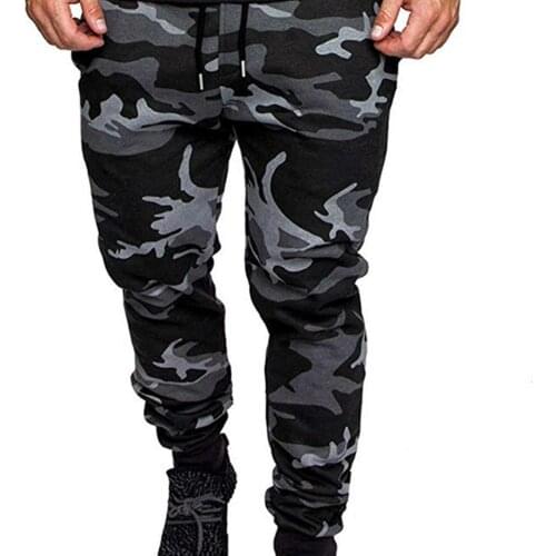 Men Pants Camouflage Solid Color Elastic Waistband Drawstring Pockets Sports Pants мужская одежда 2021