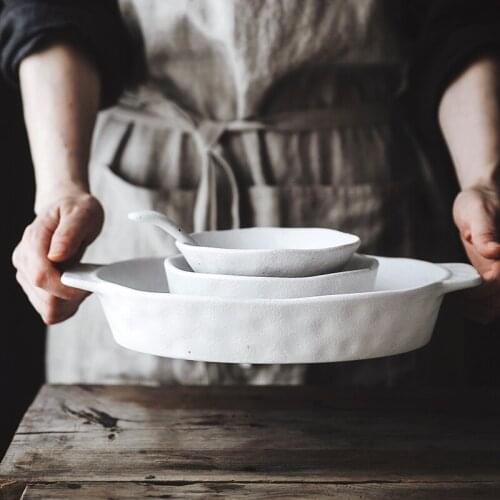 Nordic Ceramic 2/4 Person Tableware Set Gift Dinnerware Bowl and Plates Simple Matte White Color Plates Dish Set