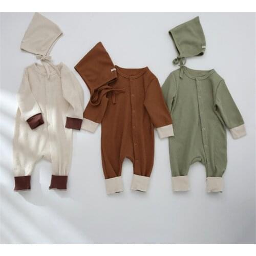 Newborn Baby Clothes Baby Boys Girls Rompers With Hat Long Sleeve Newborn Boy Clothing Ropa De Bebe Baby Overalls Outfits
