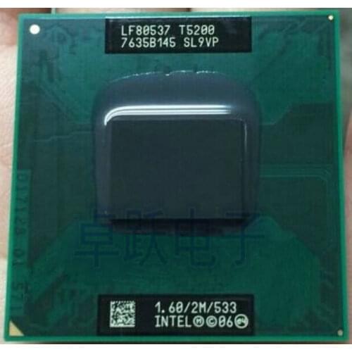 Original Intel Core Duo T5200 CPU (2M Cache,1.6GHz,533MHz FSB) ,Dual-Core Laptop processor for 943 chipset