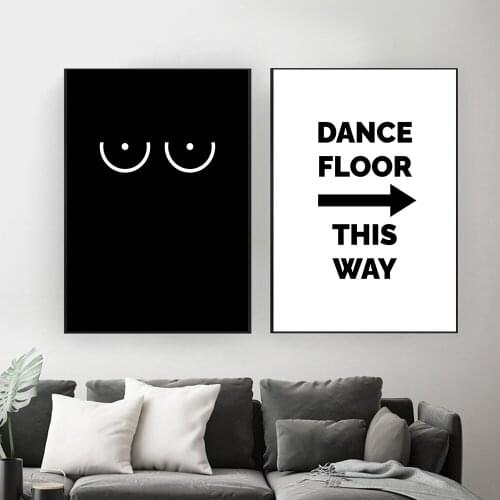 Dance Room Sign Canvas Prints And Poster Dance Floor This Way Quote Art for Dancer Painting Wall Pictures Home Decor No Frame