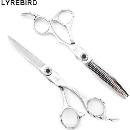 Professional hair scissors 6 Inch Japan Hair Cutting shear Hair Thinning Scissors Anti slip handle Lyrebird HIGH CLASS NEW