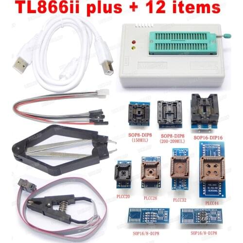 2019 Hottest Nand Programmer TL866II Plus +12 Items Universal MiniPro USB Programmer Support EPROM EEPROM MCU AVR