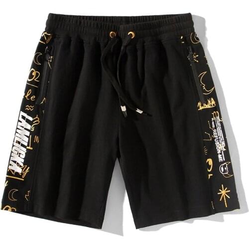 2020 New Arrival Loose Knee Length Elastic Waist Shorts Men Summer Baggy Big Size Fashion Hot Print Capris Cotton Sports Casual