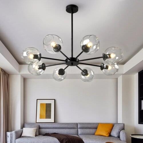 Glass Bubble Vintage Ceiling Chandelier Lamp Living room Bedroom Restaurant molecule Chandelier Loft Industrial plexiglass lamp