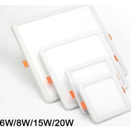 LED Downlight Ultra thin Round Square Recessed Lamp 6W 8W 15W 20W 220V Indoor Bathroom Ceiling LED Spot Light Adjustable Hold