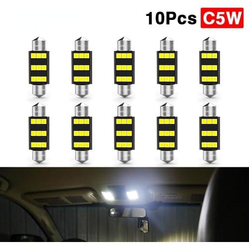 NAO 10x C5W C10W LED Light CANBUS Error Free Festoon 28mm 31mm 36mm 39mm 41mm 44mm 12V White Car Interior Bulb Map Trunk Lamp