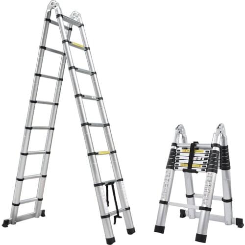 1 PCS 2.5M+2.5M Alluminum Telescopic Ladder With Joint