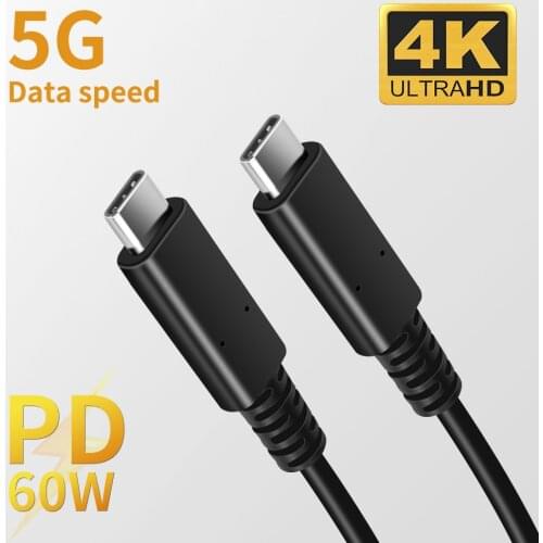 USB-C fast charger cable 5G USB 3.1 Gen 1 sync&charger cable 4K Type C USB-C video&audio cable USB-C 60W PD charging for macs