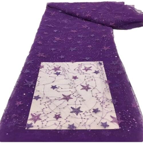 High Quality Nigerian Lace Fabric Embroidery French African Sequin Lace Fabric Latest Design Wine For Wedding XX-170