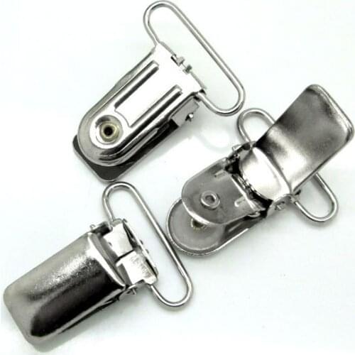 5Pcs Silver Iron Wooden Baby Pacifier Clips Solid Color Holders Cute Infant Soother Buckle Clasps Holders Accessories Diy Tool