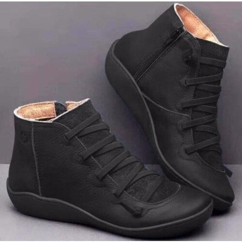 Ankle Boots for Women Martin Boots Flat Casual Booties Woman zipper big Size 35-43 fashion women shoes Ladies O3-38