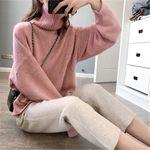 Knitted gray pants womens Spring Autumn loose wide-leg radish sports casual eslatic wasit harem pants 2020 female