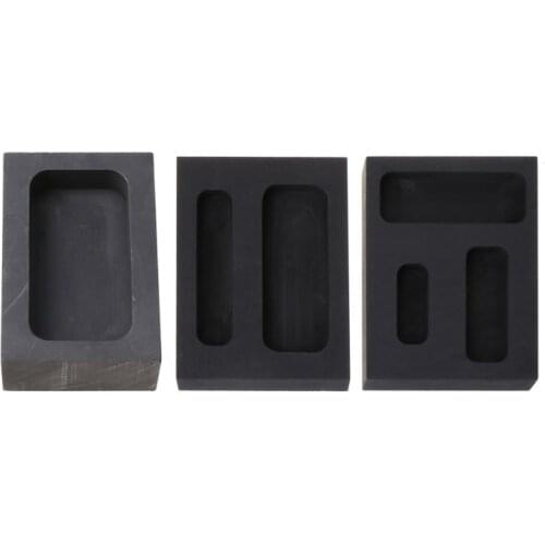 652F Gold Crucible Graphite Ingot Melting Metal Bar Mold Casting Refining Scrap Tool