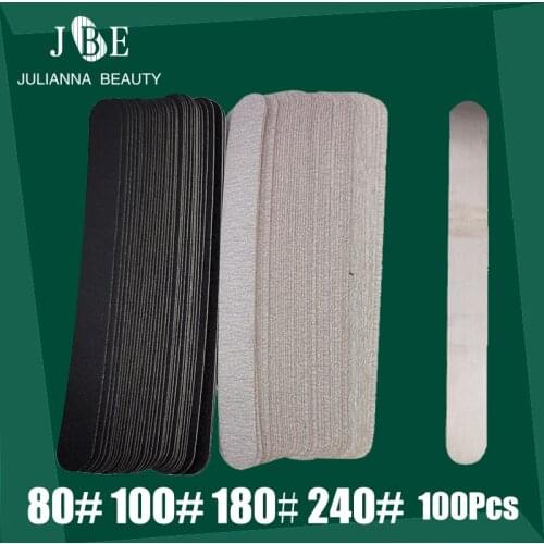 100Pcs Self-Adhesive Replacement SandPaper Files 100/180/240 With Metal Handle Grinding Nail Art Files Nails Accessories Tools