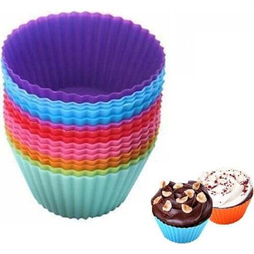 12pcs Cupcake Mould Silicone Molds For Baking Egg Tart Muffin Cake Mold Christmas Wedding Party Cake Decoration Tools