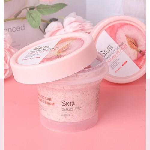 2021 New Bath Peach Body Scrub Arenaceous Cream Deep Clean Skin Care Repair Pore Whitening