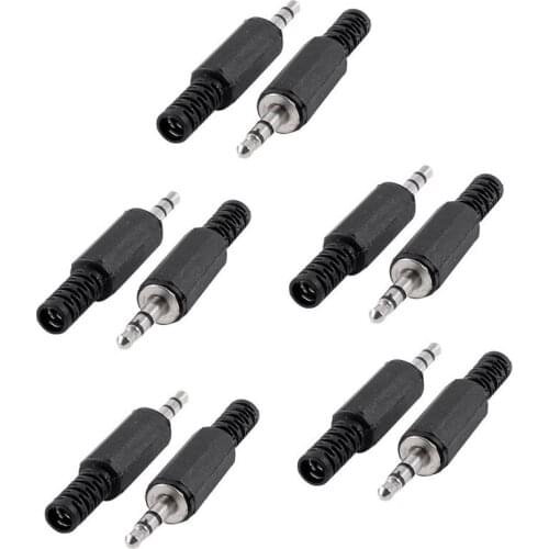 5Pcs/lot Black Plastic LX1 Housing 3.5mm Audio Jack Plug Headphone Connector Discount