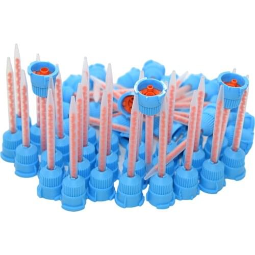 50pcs Mixing Nozzle 10:1 Epoxy Adhesive Resin AB Glue Static Mixer Caulking Gun Dispenser Dual Cartridge Round Mixing Tube Set