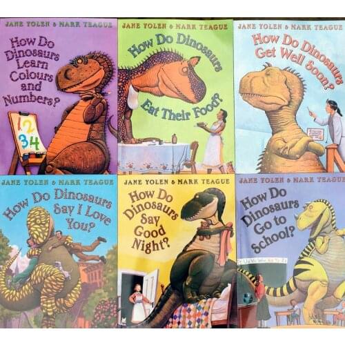 6 books/set How Do Dinosaurs Dino Picture Books Educational Children English Study Story Books Kindergarten kids Reading book