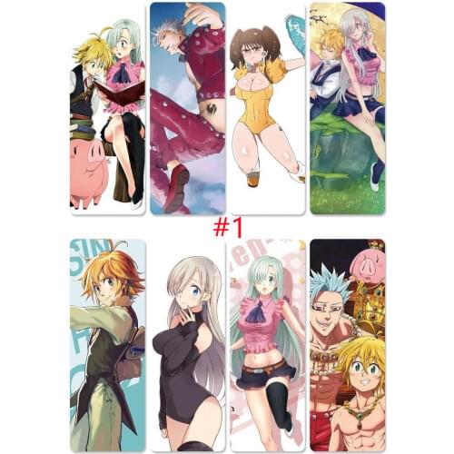 8pcs/set Anime The Seven Deadly Sins Nanatsu No Taizai PVC Bookmarks of Meliodas Dragons Sin of Wrath