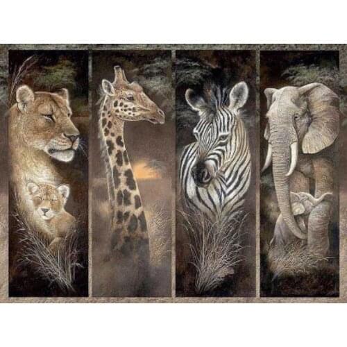 Giraffe Lion, Animal Diamond Cross Embroidery, 5D Square/Round Diamond Painting, Diamond Mosaic, Home Decoration, Halloween Gift