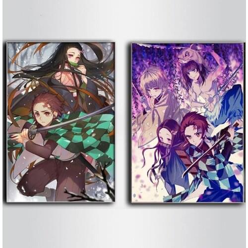 5D Diy Diamond Painting Anime Arrangement Demon Slayer Kimetsu No Yaiba Kamado Diamond Embroidery Mosaic Cross Stitch Kit