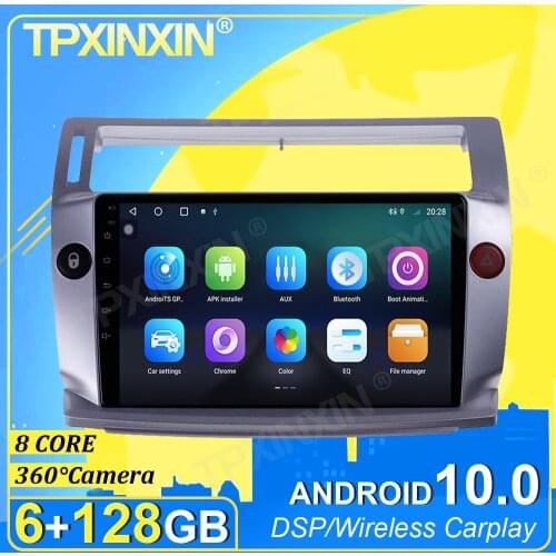 Android 10 6G+128G Carplay For Citroen C4 C-Triomphe C-Quatre 2004-2014 DSP Multimedia Player Radio Tape Recorder Video Navi GPS