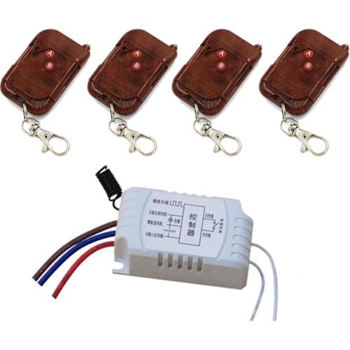 Top Selling Wireless Intelligent Manual Remote Control Switch 4*Peach Transmitters with 2 Button and Receiver AC220V 315/433MHZ