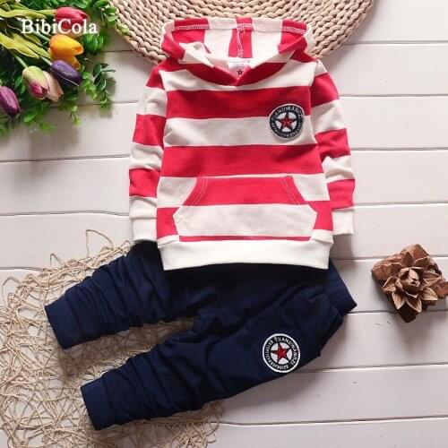 BibiCola new 2021 Spring Autumn children Boys Sports set Children Boys Clothing Set Kids Clothes Tracksuit Boys stripe outfits