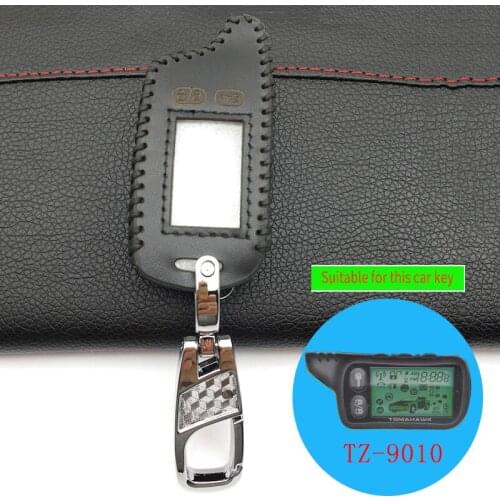 2018 New Skin Genuine Leather Cover Case Set Protect Keychain For Tomahawk TZ9010 TZ9030 Two Way Car Alarm Remote Controller