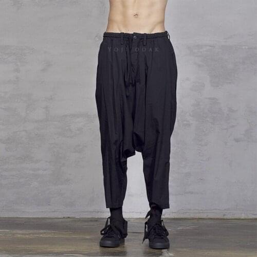 Black Cotton Elastic Pants Nine-point Harem Pants Riding Casual Pants