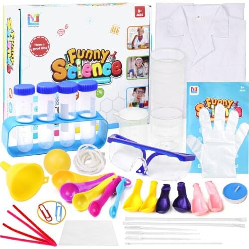 Kids Science Kit 90 DIY Science Experiments Set with Lab Coat Scientist Costume for Children Boys Girls Kids Role Play game Toys