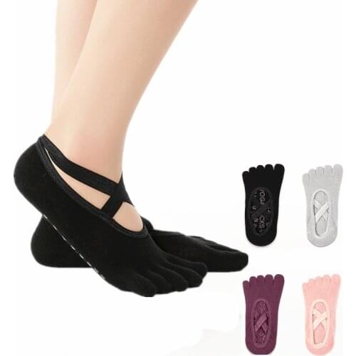 Yoga Socks Elasticity Anti Slip Cotton Dance Pilates Fitness Breathable Women Sports Anti-friction Cross Straps Quick-Dry Socks