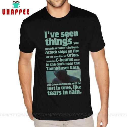 Cotton Blade Runner Like Tears In Rain Graphic T-shirts T Shirts Mens Small Size Black Shirts