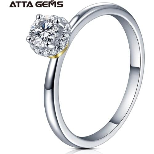 0.34 CT Moissanite Rings for Women 925 Solid Sterling Silver lab Diamonds ring for Engagement Anniversary Bride New Gift