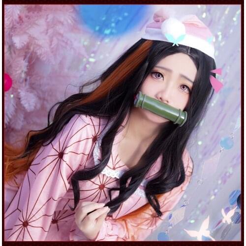 Kamado Nezuko Cosplay Costume Japan Anime Demon Slayer Kimetsu No Yaiba Cos Clothes for Women Christmas Pajamas Devils Blade