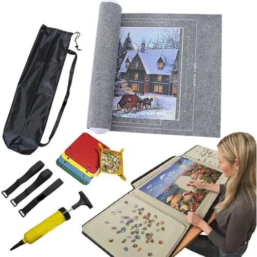 Puzzles Mat Jigsaw Roll Puzzle Felt Mat Play Mat Puzzles Blanket For Up to 2000 Pcs Puzzle Accessories Portable Puzzle Storage