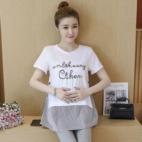 2020 Summer Maternity T-Shirt Tops Dress Clothes For Casual Pregnant Women Blouses Dresses Vestidos Pregnancy Clothing Plus Size