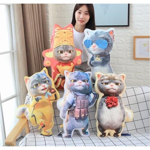 Ins hot Spotted cat pillow plush toy high quality stuffed doll cushion doll home bed decoration birthday gift for kids