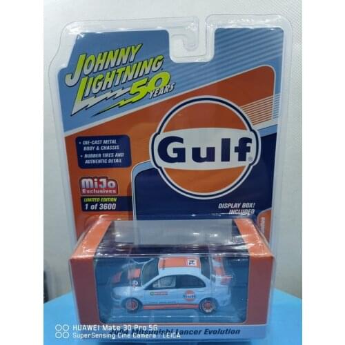 Johnny lightning MiJo 50th 1:64 2004 Mitsubishi lancer EVOLUTION GULF Oil Racing limit 360pcs lect die-cast metal car models