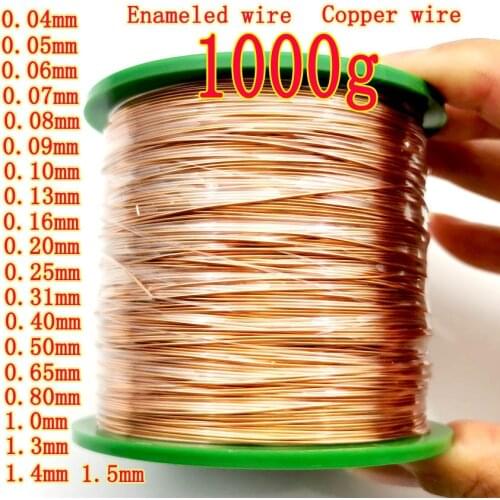 1000g 0.13mm 0.25mm 0.51mm 1mm 1.25mm copper wire Magnet Wire Enameled Copper Winding wire Coil Copper Wire Winding wire Weight
