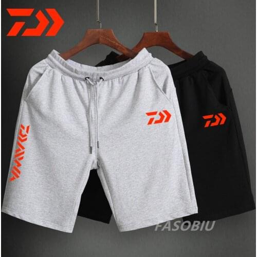 Daiwa Men Summer Breathable Fishing Shorts for Multi-pocket Quick Dry Fishing ClothesElastic Waist Long Shorts Fishing Pants