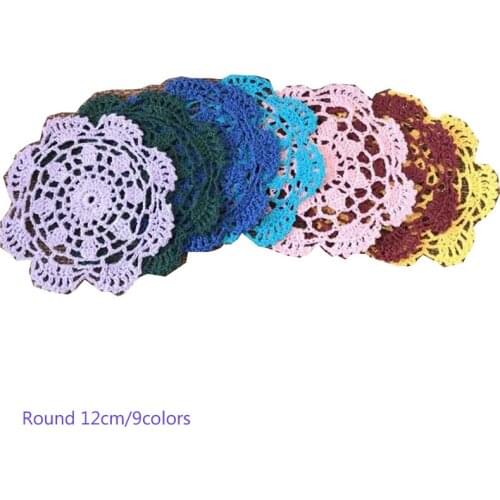 New Handmade Crochet Table place Mat cloth lace cotton tea Placemat cup mug holder drink coaster Pad doilies kitchen accessory