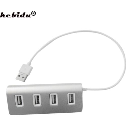 Kebidu New Aluminum Mini 4 Port USB HUB High Speed USB 2.0 Multi Port HUB USB Splitter for Apple Macbook Air Laptop PC Tablet