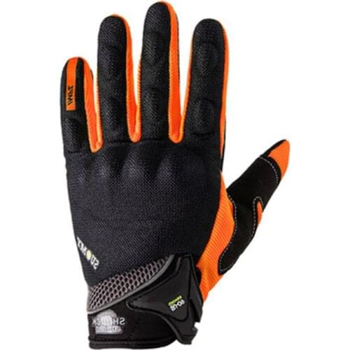 Orange Motorcycle Gloves Moto Motocross Full Finger Summer Breathable Motorbike Riding Gloves Men Touch Screen Protective Gear